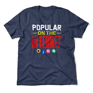 Popular On The Internet Men/Unisex T-Shirt in Heather Navy color